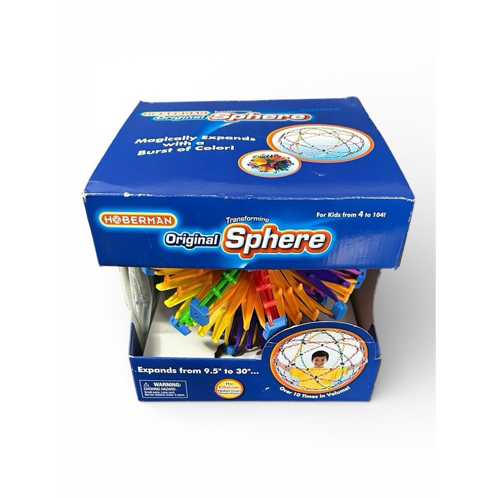 Classic Hoberman Original Transforming Sphere Large Rainbow 9.5" - 30" USA